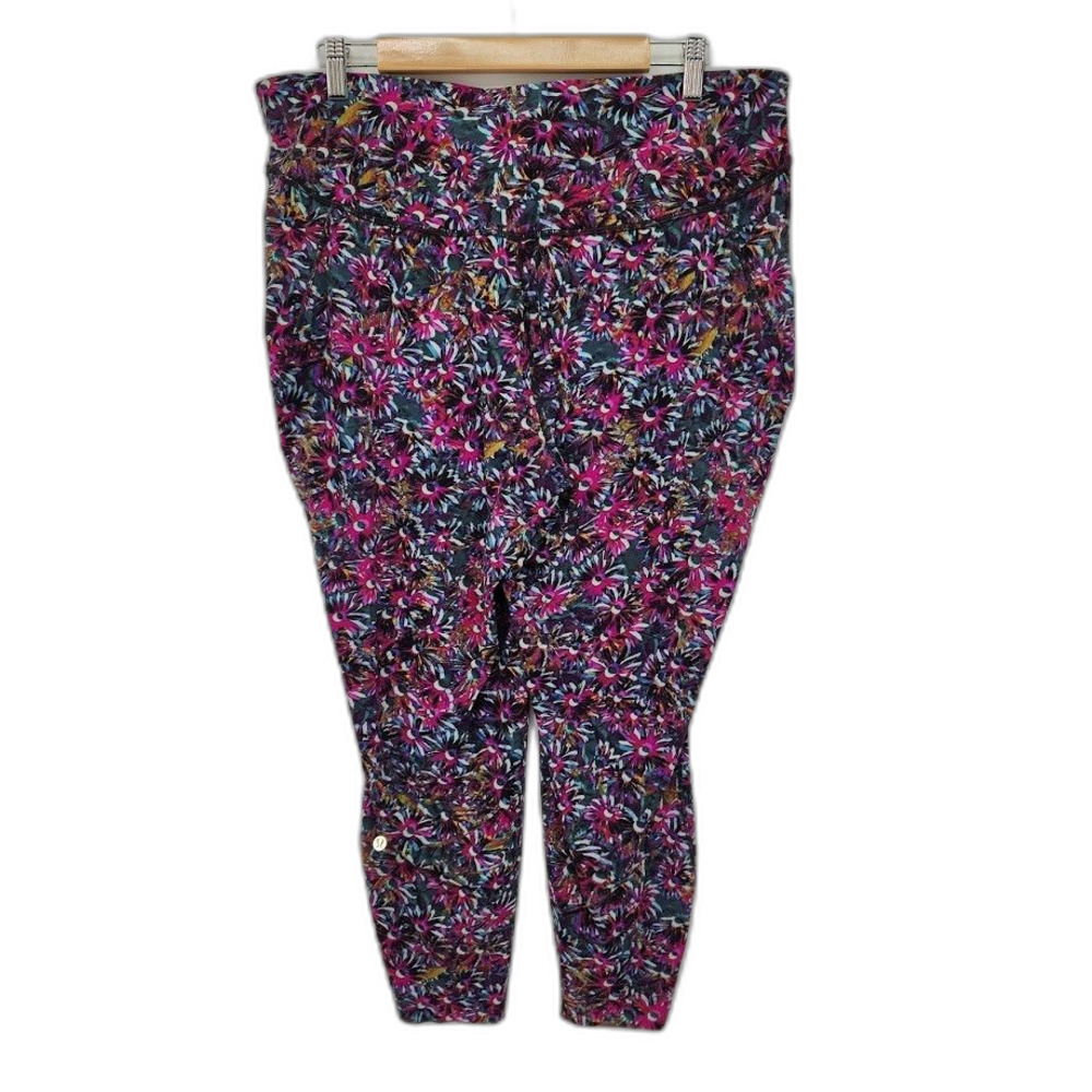 Lululemon Base Pace High-Rise Running Leggings 25" Floral Electric Multi Size 18 - Picture 2 of 3